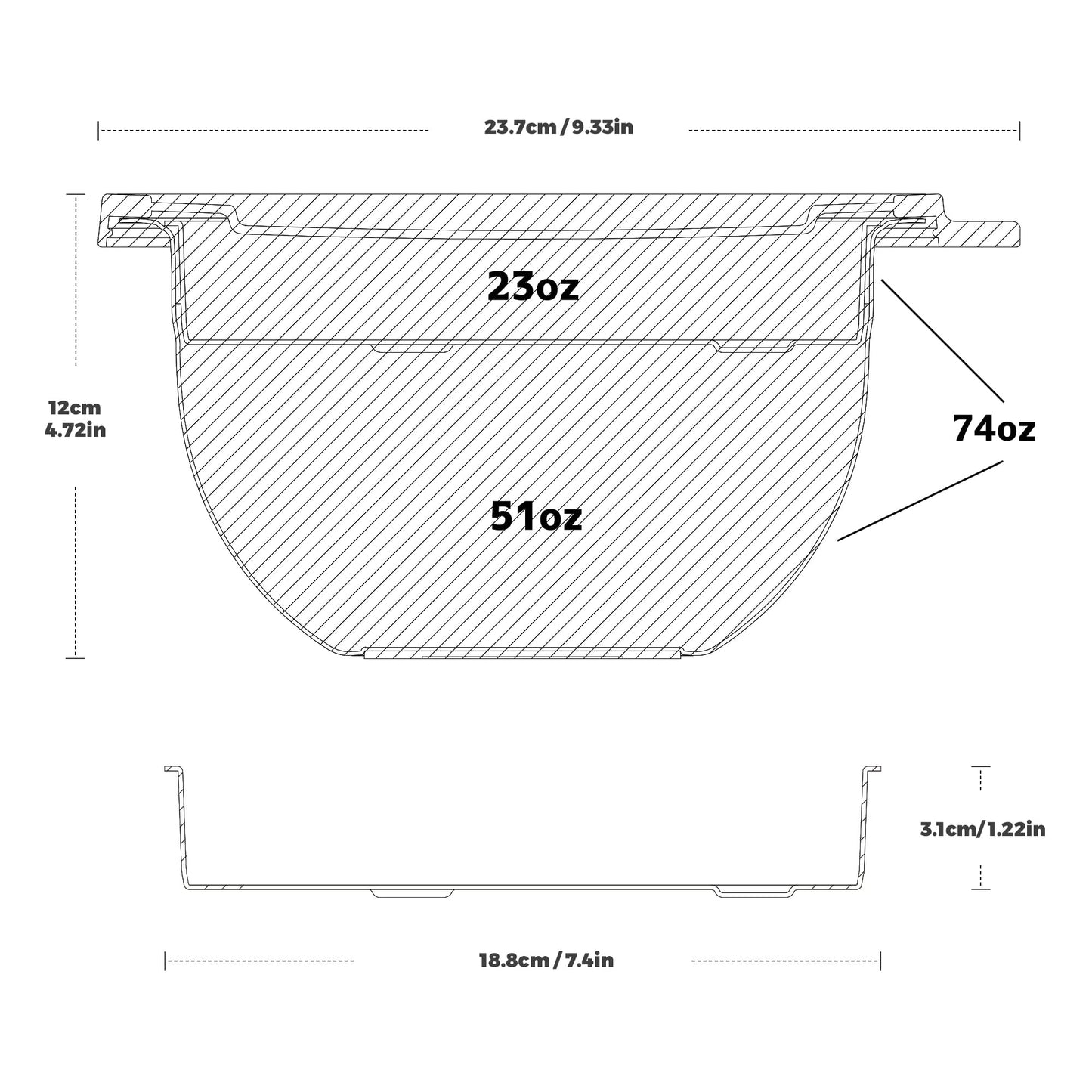 Salad Bowl Kit 74oz,Salad Container For Lunch,18/8 Stainless Steel,Salad Bowl With Lid, Includes 1.7oz Condiment Container and Removable Tray,Leak-Proof, Easy to Clean (Wood)