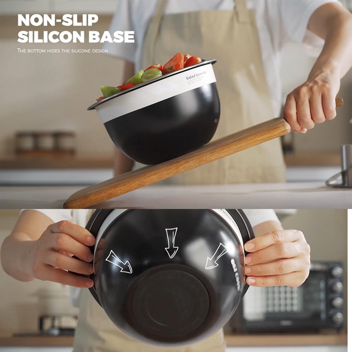 Salad Bowl Kit 74oz,Salad Container For Lunch,18/8 Stainless Steel,Salad Bowl With Lid, Includes 1.7oz Condiment Container and Removable Tray,Leak-Proof, Easy to Clean (Mirror)